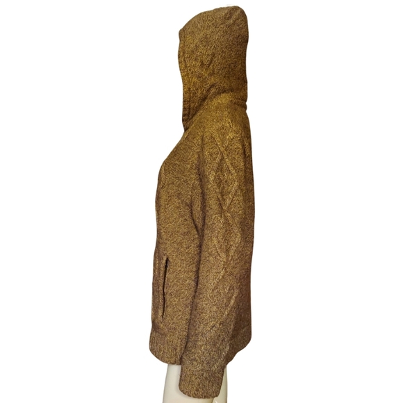 Royal Falcon Wool Blend Cable Knit Faux Fur Lined Hooded SweaterJacket - Picture 4 of 16